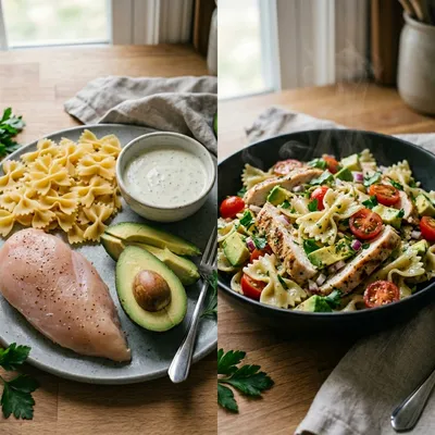 Chicken Pasta Salad With Avocado - cooking process
