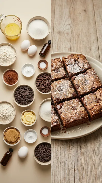 Brookies: Chewy Chocolate Cookie Brownies - ready to serve