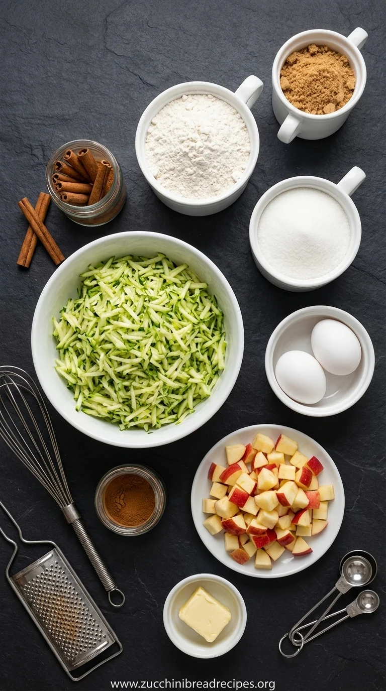 Apple Cinnamon Zucchini Bread: World's Best Recipe - ingredients preparation