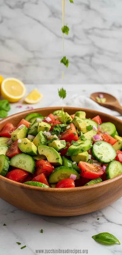 Avocado Tomato Cucumber Salad Recipe - ingredients preparation