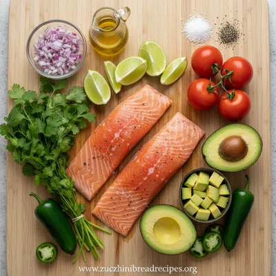 Baked Cilantro Lime Salmon With Avocado Salsa - cooking process