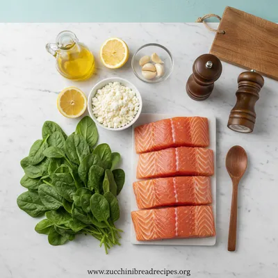 Baked Stuffed Salmon With Spinach And Feta - cooking process
