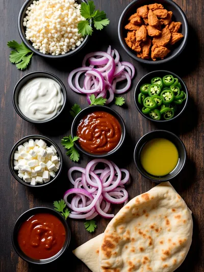 BBQ Chicken Flatbread – Easy Recipe - ingredients preparation