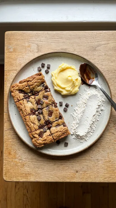 Chewy Chocolate Chip Cookie Bars - cooking process