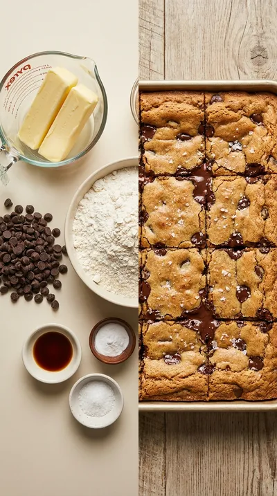 Chewy Chocolate Chip Cookie Bars - ready to serve