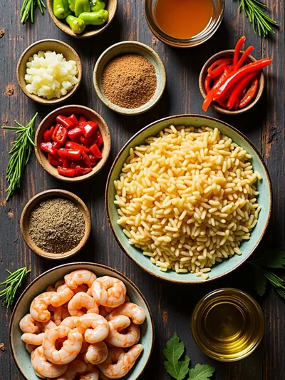 One-Pot Cajun Orzo: Comforting Quick Meal - ingredients preparation