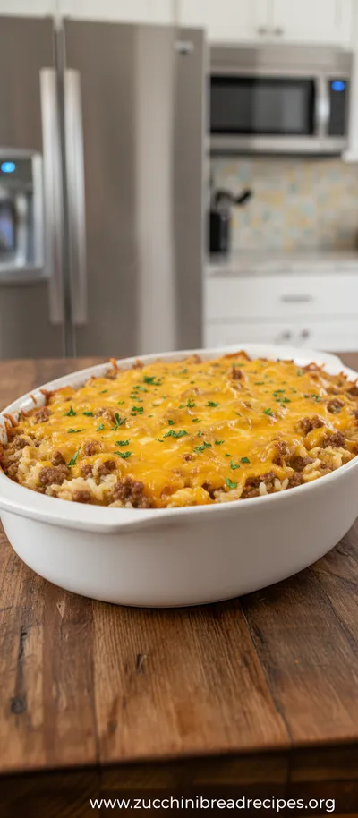Cheesy Ground Beef and Rice Casserole