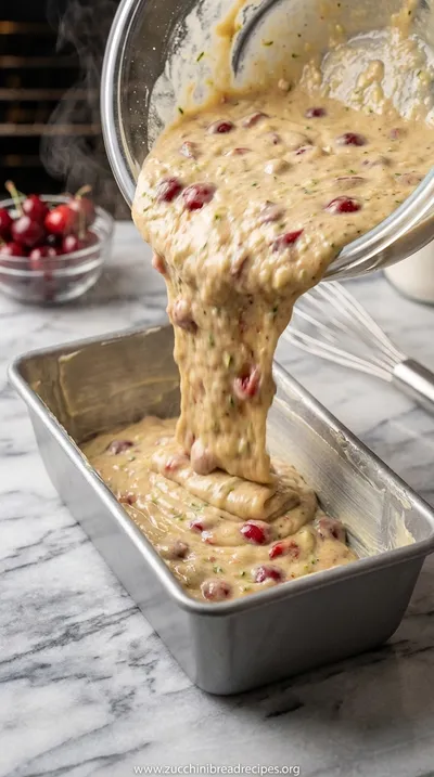 Cherry Vanilla Zucchini Bread Recipe - cooking process
