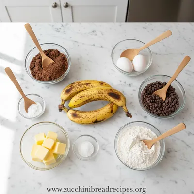 Chocolate Chip Banana Bread - Easy Quick Recipe - ingredients preparation