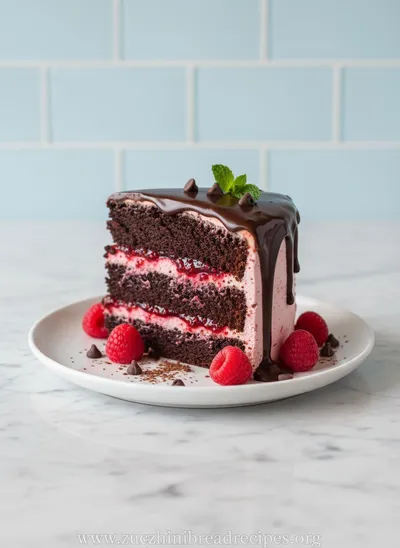 Chocolate Raspberry Cake Recipe - ready to serve