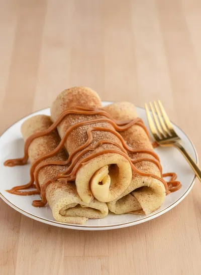 Cinnamon Roll Protein Crepes - ready to serve