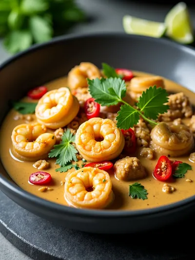 Creamy Thai Coconut Shrimp Curry - ready to serve