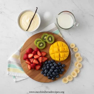 Creamy Vanilla Pudding Fruit Salad - ingredients preparation