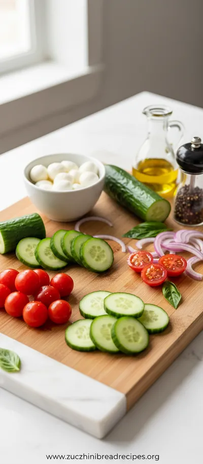 Easy Cucumber Caprese Salad - cooking process