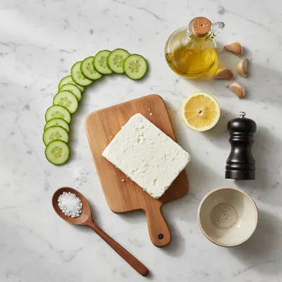 Cucumber Feta Salad with Lemon Greek Vinaigrette - cooking process