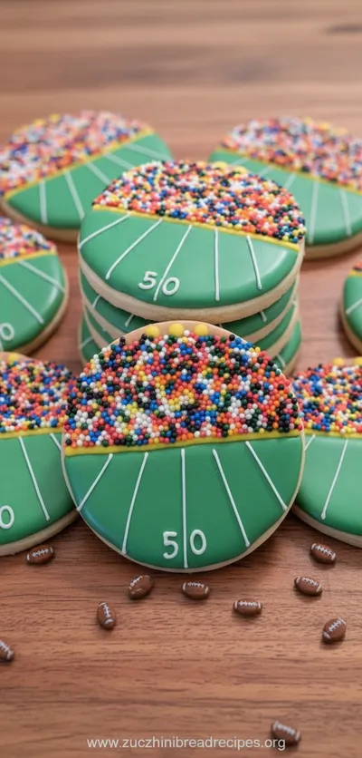 Football Stadium Sugar Cookies For Game Day - ready to serve