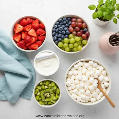 Easy Fruit Salad With Sour Cream and Marshmallows - cooking process