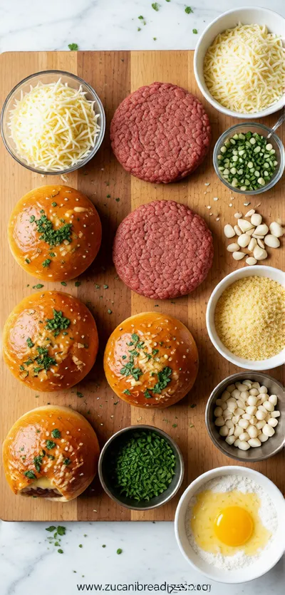 Garlic Parmesan Cheeseburger Bombs - cooking process