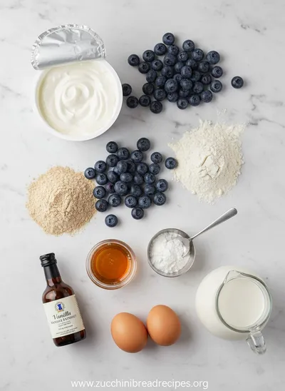 Healthy Greek Yogurt Blueberry Protein Muffins - cooking process