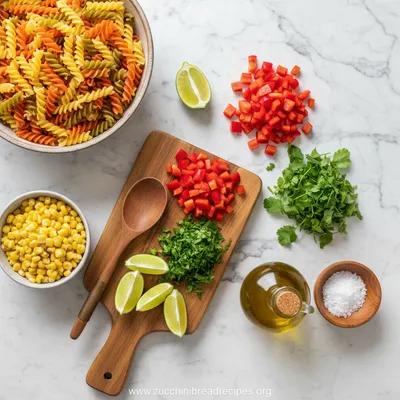 Healthy Street Corn Pasta Salad - cooking process