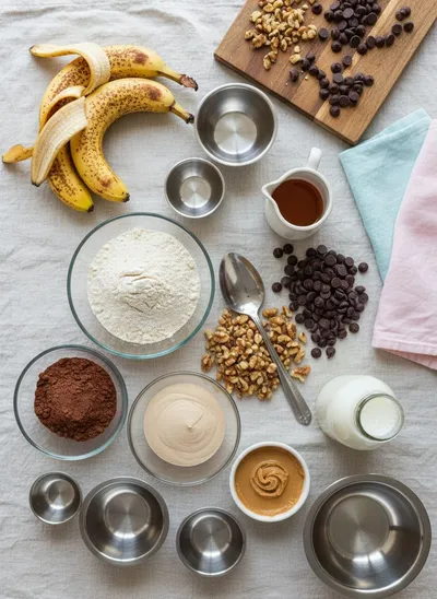 High Protein Chocolate Banana Bread - cooking process