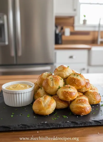 Homemade Soft Pretzel Bites - ready to serve