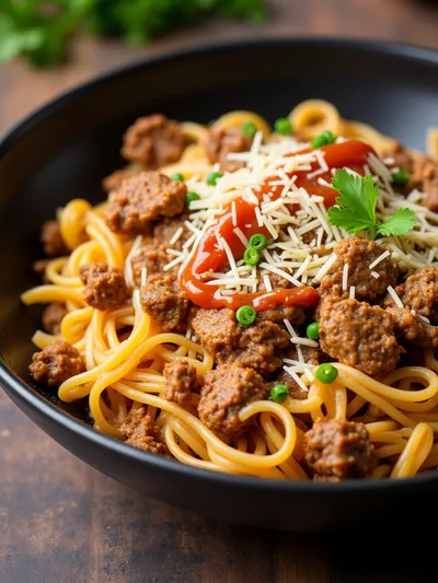 Loaded Turkey Cheeseburger Pasta - cooking process