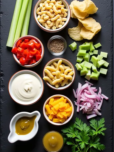 Macaroni Salad – Easy Homemade BBQ Favorite - ingredients preparation