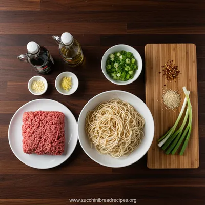 Mongolian Ground Beef Noodles - cooking process