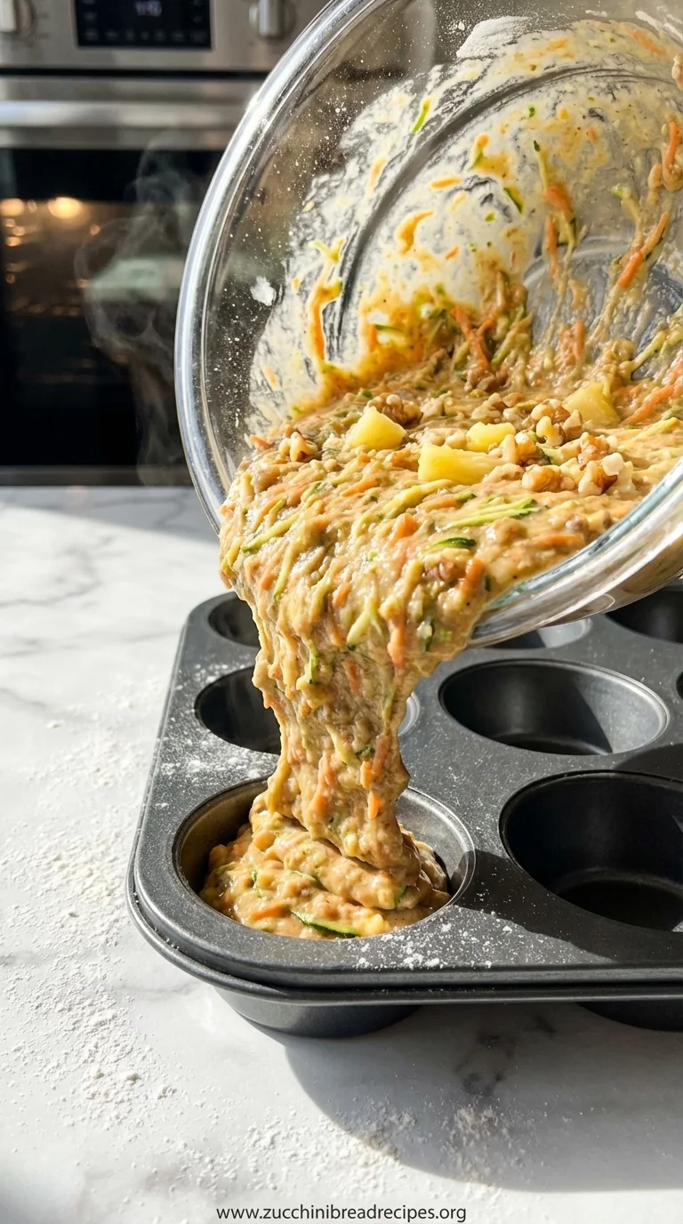 Easy Morning Glory Zucchini Muffins: Healthy Breakfast Recipe - cooking process