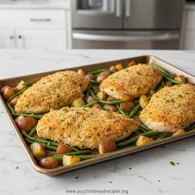 Parmesan Crusted Chicken Sheet Pan Dinner