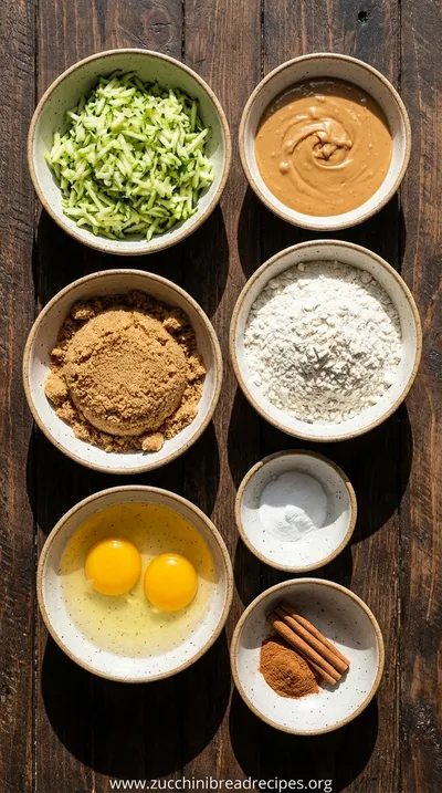 Traditional Peanut Butter Zucchini Bread Recipe - ingredients preparation
