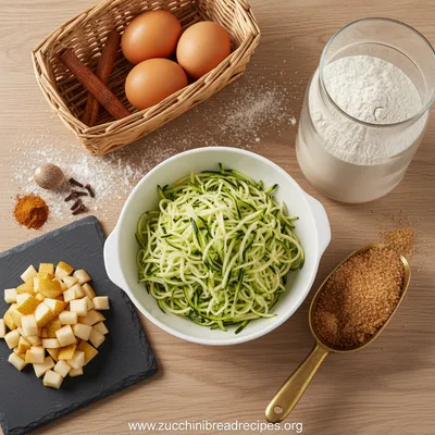 Pear Zucchini Bread Recipe - ingredients preparation