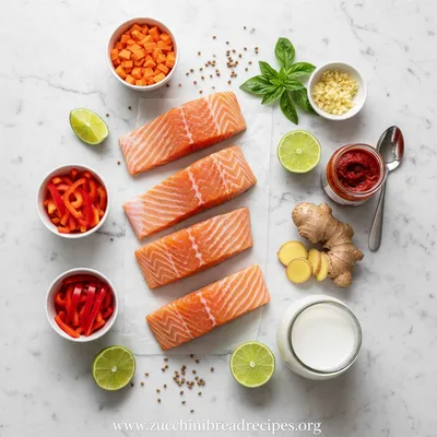 Salmon Coconut Curry - cooking process