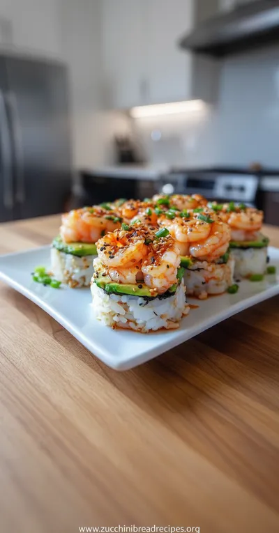 Spicy Shrimp Sushi Stacks