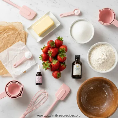 Strawberry Kiss Cookies – Soft, Pretty & Easy - ingredients preparation