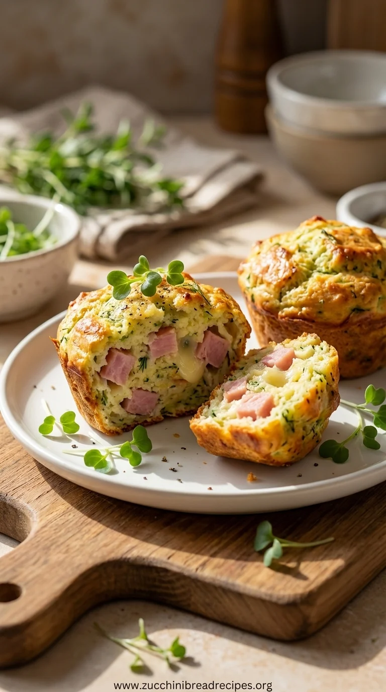 Turkey Ham Cheese Zucchini Muffins Recipe - ready to serve