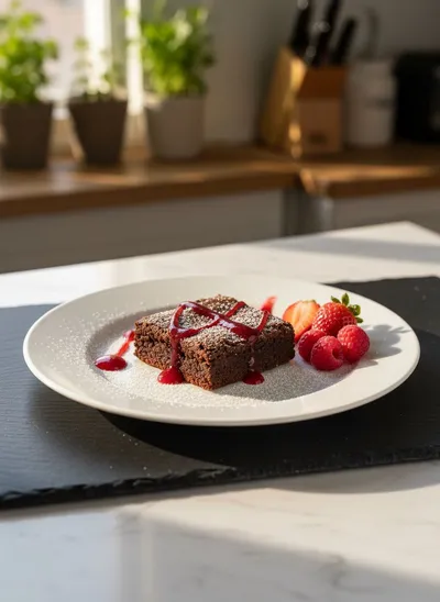 Two Minute Protein Brownie - ready to serve