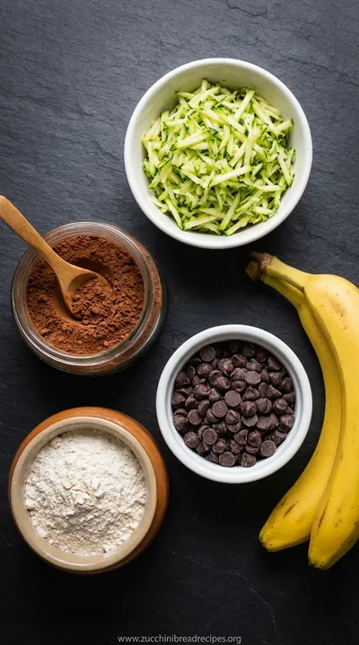 Vegan Double Chocolate Zucchini Bread Recipe - ingredients preparation