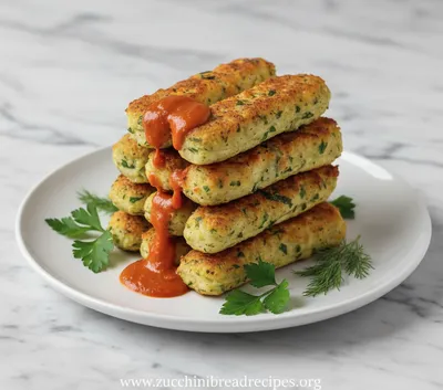 Vegan Zucchini and Oatmeal Sticks Recipe - ready to serve