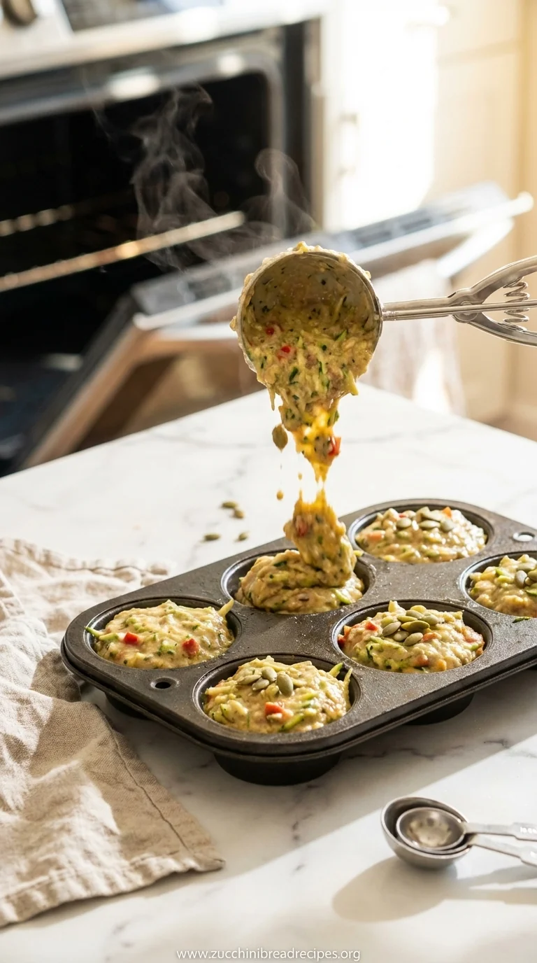 Vegan Zucchini Savory Muffins: Healthy Party Appetizer - cooking process