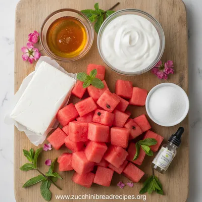 Watermelon Cake – Fresh Summer Dessert - ingredients preparation