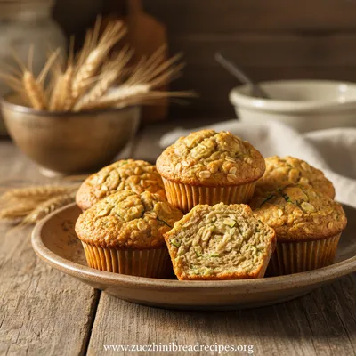 Zucchini Banana Muffins with Oats Recipe - ready to serve