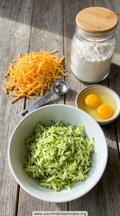 Zucchini Cheese Muffins: Savory, Moist & Easy Snack - ingredients preparation