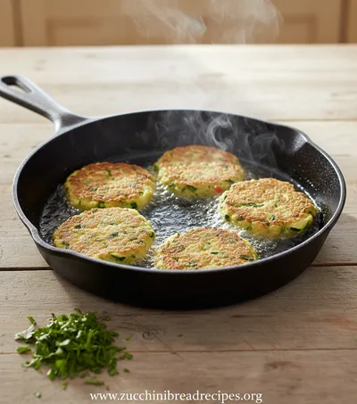 Zucchini Chickpea Fritters Recipe - Egg Free and Healthy - cooking process