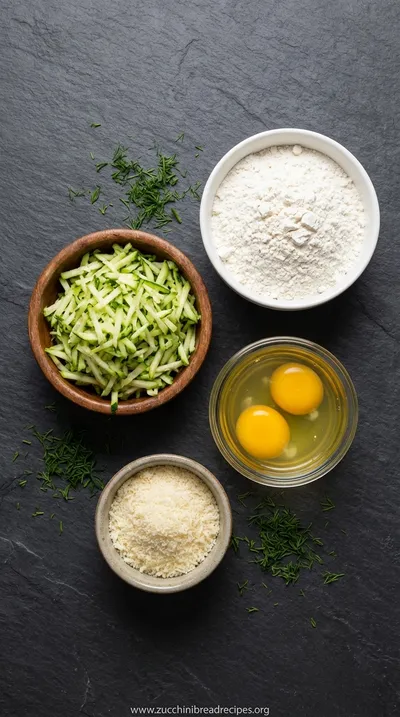 Easy 5-Ingredient Zucchini Fritters Recipe - ingredients preparation
