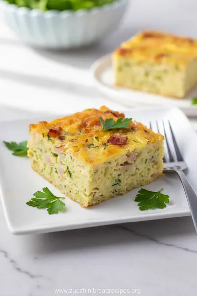 Easy Zucchini Slice With Turkey Bacon - ready to serve