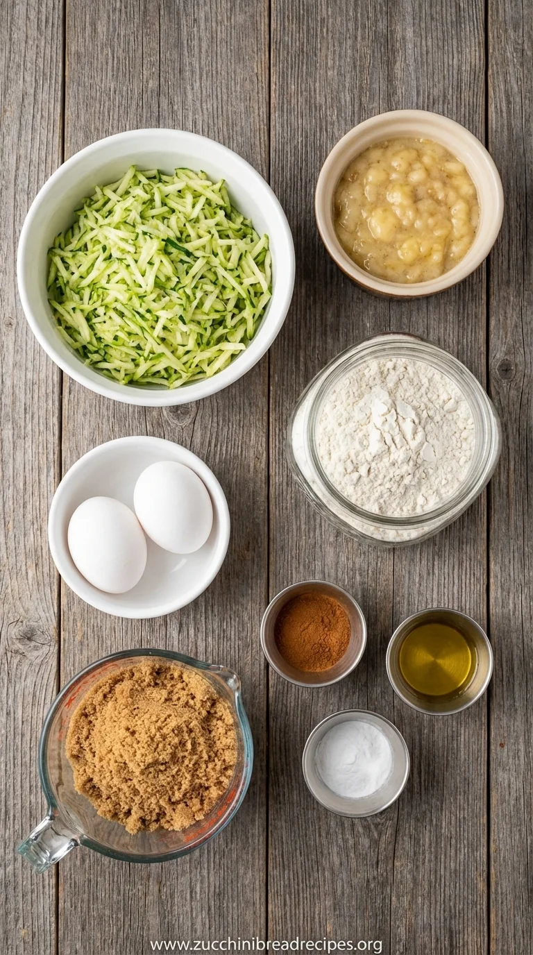 Best Zucchini Banana Bread Recipe (Moist!) - ingredients preparation