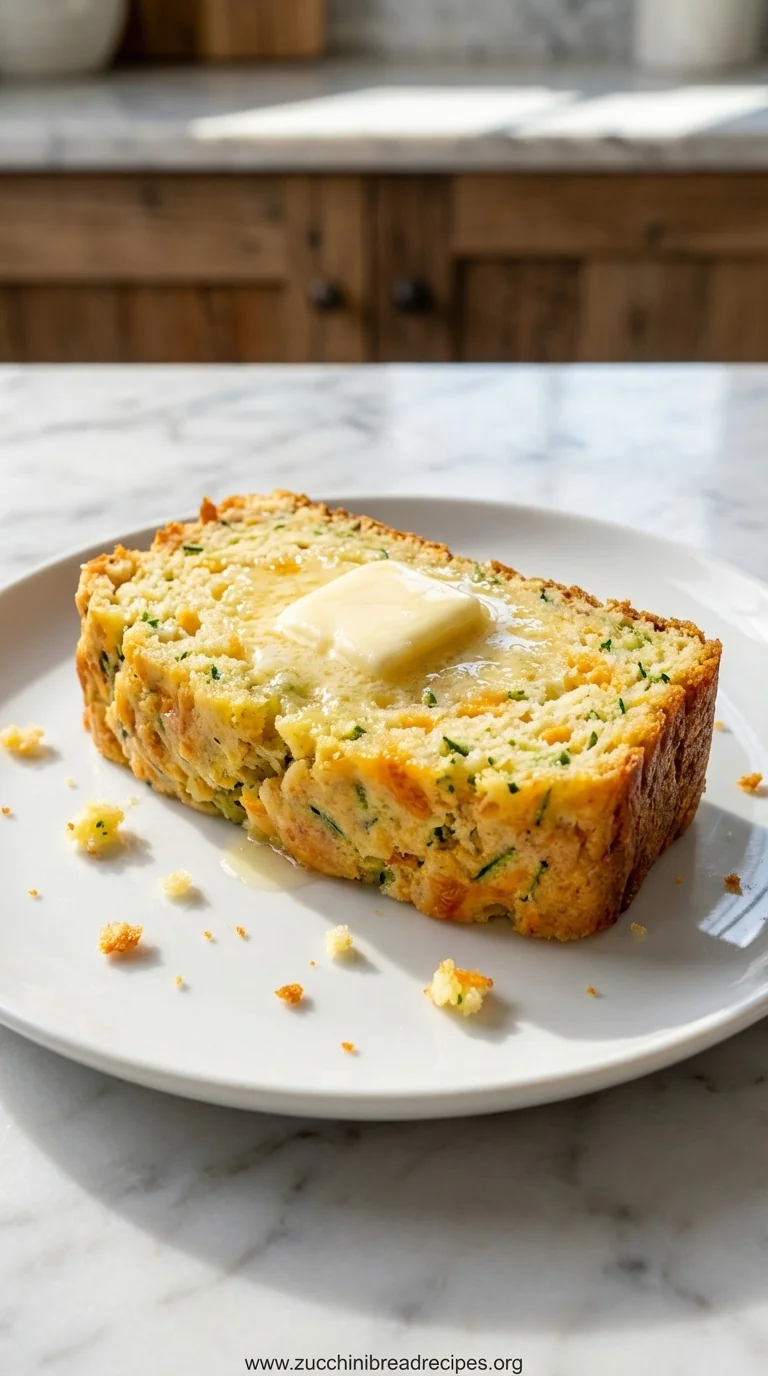 Zucchini Cheddar Cheese & Chive Buttermilk Quick Bread - ready to serve