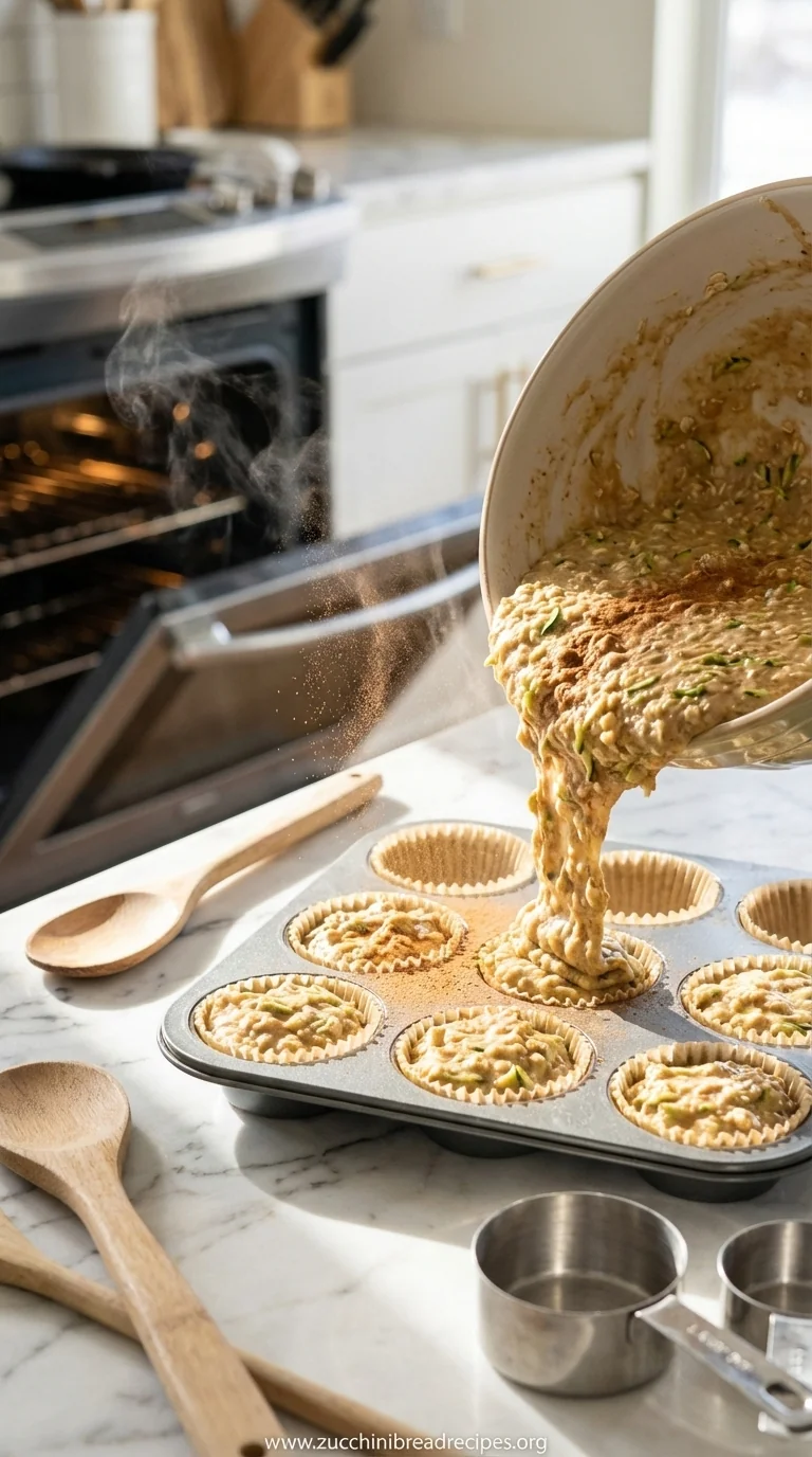 Zucchini Oatmeal Muffins Recipe - Healthy Breakfast Option - cooking process